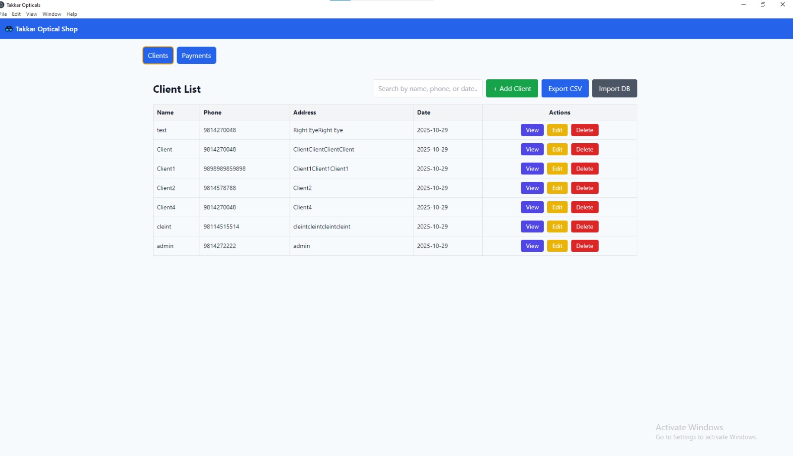 Optical Shop Software